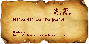 Milovánov Rajnald névjegykártya